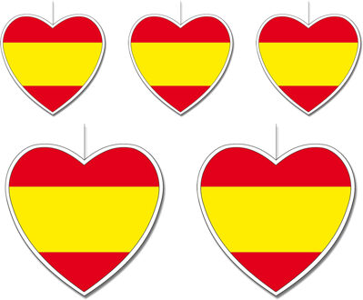 5-delige hou van Spanje versiering set hartjes van 14 cm en 28 cm