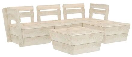 5-delige Loungeset pallet geïmpregneerd vurenhout Beige