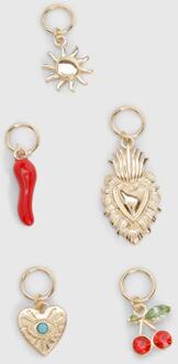 5-Delige Set Schoenbedels, Gold - ONE SIZE