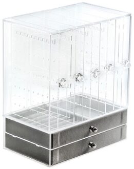 5 Deuren Acryl Sieraden Organizer Box Voor Ketting Display Storage Case Oorbellen Armband Hanger Decoratie Meisjes Vrouwen