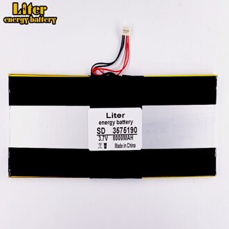 5 Draad 3575190 3.7V Lithium Polymeer Batterij 8000Mah 3875188 Tablet Mid Ingebouwde Batterij