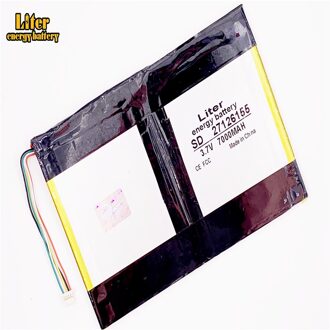 5 Draad Tablet Pc Batterij Capaciteit 27126155 3.7V 7000 Mah Universele Li-Ion Batterij Voor Tablet Pc 9 Inch 10inch 11 Inch