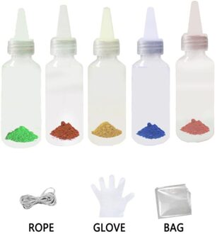 5 Fles Pigment Handschoenen Rubber Band Kit Niet Giftig Diy Kleding Graffiti