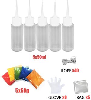 5 Flessen Diy Kits Voor Stof Textiel Ambachtelijke Kunsten Kit Muti-Kleur Kleurstoffen Permanente Verf Voor Diy Arts Kleding stof 50Ml Tie Kleurstoffen
