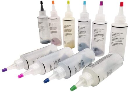 5 Flessen Diy Kits Voor Stof Textiel Ambachtelijke Kunsten Kit Muti-Kleur Kleurstoffen Permanente Verf Voor Diy Arts Kleding stof 50Ml # YL10 10stk