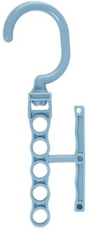 5 Gaten Home Storage Organisatie Kleerhanger Plastic Sjaal Kleding Hangers Opslag Rekken Kledingkast Hanger 1Pc Blauw