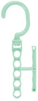 5 Gaten Home Storage Organisatie Kleerhanger Plastic Sjaal Kleding Hangers Opslag Rekken Kledingkast Hanger 1Pc groen