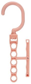 5 Gaten Home Storage Organisatie Kleerhanger Plastic Sjaal Kleding Hangers Opslag Rekken Kledingkast Hanger 1Pc Roze