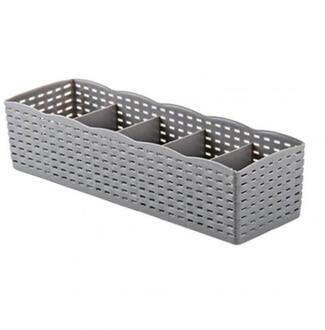 5 Grids Sokken Ondergoed Opslag Mand Garderobe Organizer Box Handdoek Container Wasmand Diversen Ondergoed Opbergdoos Grijs