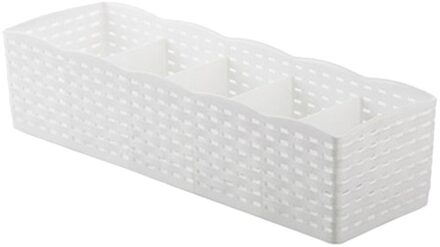 5 Grids Sokken Ondergoed Opslag Mand Garderobe Organizer Box Handdoek Container Wasmand Diversen Ondergoed Opbergdoos wit