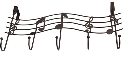 5 Haken Muziek Muur Haak Deur Hanger Keuken Storage Rack Kast Opknoping Haak Plank Badkamer Organizer Tassen Kleding Houder rood koper