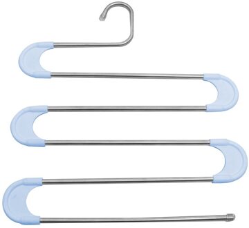 5 In 1 Broek Rack Closet Organizer Kleerhangers Planken Rvs Garderobe Magische Broek Hanger Jas Opslag Rangement blauw-2