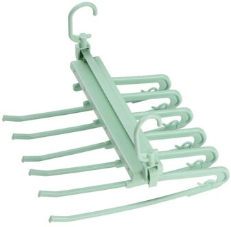 5 In 1 Broek Rack Multifunctionele Planken Rvs Multifunctionele Garderobe Magische Broek Hangers U3 Licht Groen