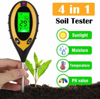 5-In-1 Digitale Bodem Ph Meter Vochtmeter Ph Niveaus Temperatuur Zonlicht Intensiteit Vochtigheid Tester Grote Backlit lcd Display type 4