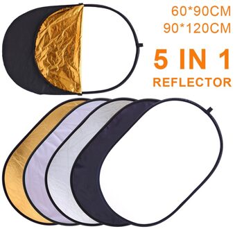 5 In 1 Draagbare Inklapbare Oval Multi-Disc Licht Photo Studio Reflector Fotografia Fotografie Accessoires 90X120Cm 60x90cm 120 CM