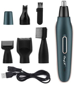 5 In 1 Elektrische Neus Tondeuse Kit Usb Oplaadbare Facial Haar Grooming Set Pro Oor Haar Bakkebaarden Wenkbrauw Trimmer scheerapparaat 31