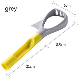 5-In-1 Groente Stamper Avocado Slicer Keuken Accessoires Multifunctionele Plastic Draagbare Fruit Pitter Core Remover Fruit Tool grijs