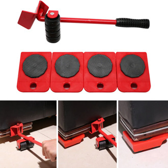 5 In 1 Moving Heavy Object Handling Tools Portable Furniture Lifter Transport Household Hand Set 4 Mover Roller + 1 Wheel Bar