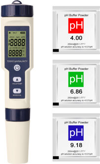 5 In 1 Multi-Parameter Combo Testen Meter Ph/Ec/Tds/Zoutgehalte/Thermometer Digitale Multi-Functie Tester Water Quality Tester nee Blacklight