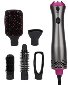 5 In 1 Professionele Föhn Föhn Kam Roterende Elektrische Air Brush Haar Krultang Krultang Styler Heater kam uk plug