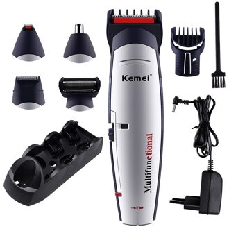 5 In 1 Professionele Tondeuse Oplaadbare Snoerloze Elektrische Scheerapparaat Baard Neus Scheermes Haar Snijmachine Eu Plug 42D geen doos