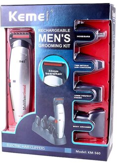 5 In 1 Professionele Tondeuse Oplaadbare Snoerloze Elektrische Scheerapparaat Baard Neus Scheermes Haar Snijmachine Eu Plug 42D met doos