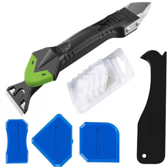 5 In 1 Siliconen Remover Kalefateren Finisher Kit Glad Schraper Grout Kit Tools Met Naad Tape Plastic Handgereedschap Set accessoires Metal2- B reeks