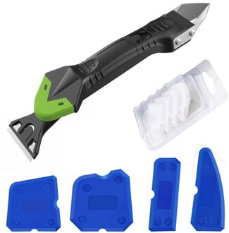 5 In 1 Siliconen Remover Kalefateren Finisher Kit Glad Schraper Grout Kit Tools Met Naad Tape Plastic Handgereedschap Set accessoires Metal2- reeks