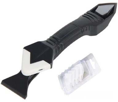 5 In 1 Siliconen Remover Kalefateren Finisher Kit Glad Schraper Grout Kit Tools Met Naad Tape Plastic Handgereedschap Set accessoires zwart - plastic
