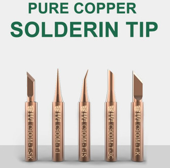 5 in 1 Soldering Iron Tips Welding Nozzle Oxygen-free Copper Lead-free Solder Non-stick Tin Tip DIY Tools Set for Horns Plastic