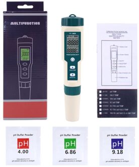 5 In 1 Tds/Ec/Ph/Zoutgehalte/Temperatuur Meter Digitale Water Monitor Tester Voor Zwembaden, drinkwater, Aquaria -B