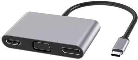 5 In 1 Type C Adapter Usb 4K Type C Hub Naar Hdmi Vga Usb Dp Adapter Met Type-C Power Levering Voor Samsung Xiaomi Huawei