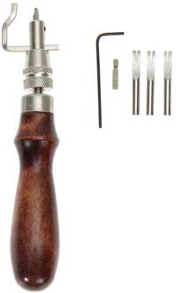 5 in1 DIY Leathercraft Verstelbare Pro Stiksels GrooverCrease Lederen Gereedschap Handvat Stiksels Naaien en Groover Naaien Gereedschap Set