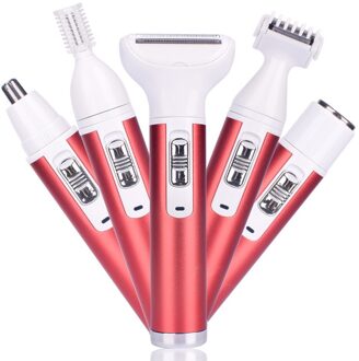 5 In1 Facial Dame Ontharing Machine Gezicht Baard Wenkbrauw Neus Trimmer Body Bikini Pijnloos Elektrische Haar Remover Epilator Scheermes