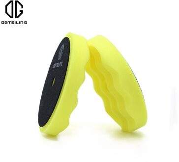 5 Inch Auto Detaillering Foam Polijsten Pad 145Mm Duitse Spons Buffing Pad Voor Dual Action Polijstmachine 6 stk geel pad