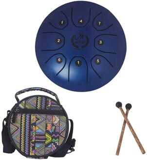 5 Inch Mini Drum 7 Tone Staal Tong Percussie Drum Handpan Instrument Met Een Draagtas Muziekinstrumenten blauw