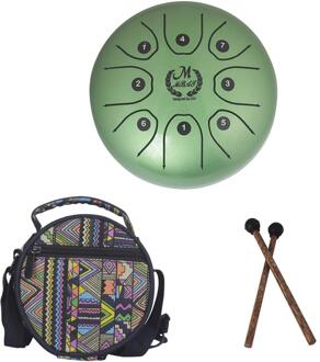 5 Inch Mini Drum 7 Tone Staal Tong Percussie Drum Handpan Instrument Met Een Draagtas Muziekinstrumenten groen