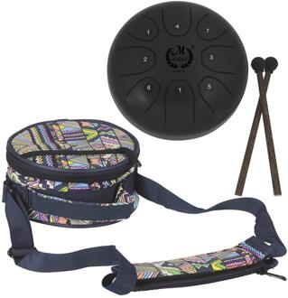 5 Inch Mini Drum 7 Tone Staal Tong Percussie Drum Handpan Instrument Met Een Draagtas Muziekinstrumenten zwart