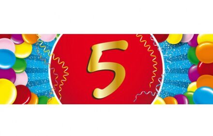 5 jaar leeftijd sticker 19 x 6 cm - 5 jaar verjaardag/jubileum versiering