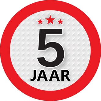 5 jaar leeftijd sticker - rond - Dia 9 cm - 5 jaar verjaardag - jubileum - leeftijd versiering Multi
