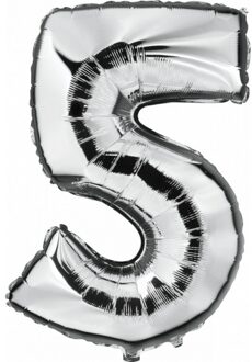 5 jaar versiering cijfer ballon Zilver