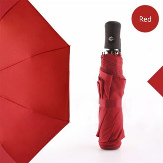 5-kleur 10 Rib Automatische Paraplu Drie Opvouwbare Paraplu Draagbare Paraplu UV Bescherming Waterdichte Paraplu rood