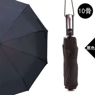 5-kleur 10 Rib Automatische Paraplu Drie Opvouwbare Paraplu Draagbare Paraplu UV Bescherming Waterdichte Paraplu zwart
