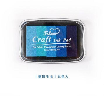 5 Kleur Gradiënt Kleur Stempelkussen Vingerverven Stempelkussen Postzegels Voor Plakboeken Fotoalbums Diy Decoratieve Blauw