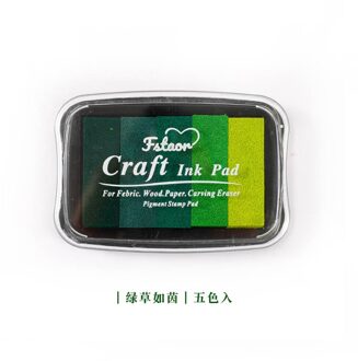 5 Kleur Gradiënt Kleur Stempelkussen Vingerverven Stempelkussen Postzegels Voor Plakboeken Fotoalbums Diy Decoratieve groen