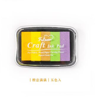 5 Kleur Gradiënt Kleur Stempelkussen Vingerverven Stempelkussen Postzegels Voor Plakboeken Fotoalbums Diy Decoratieve Oranje