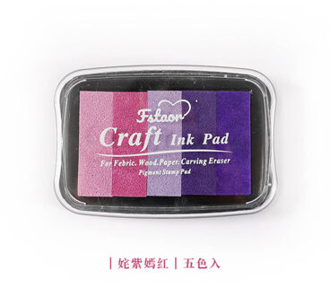 5 Kleur Gradiënt Kleur Stempelkussen Vingerverven Stempelkussen Postzegels Voor Plakboeken Fotoalbums Diy Decoratieve Paars
