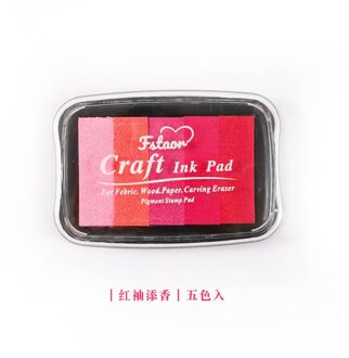 5 Kleur Gradiënt Kleur Stempelkussen Vingerverven Stempelkussen Postzegels Voor Plakboeken Fotoalbums Diy Decoratieve Rood