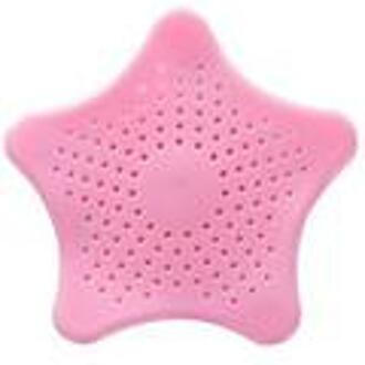 5-kleur Siliconen Zeester Aanrecht Filter Riool Drainage Haar Haar Filter Badkamer Wastafel Filter Anti-blocking Vloer afvoer Roze