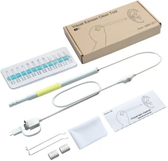 5 Kleuren 3 In 1 Usb Visuele Oor Schoonmaken Endoscoop Multifunctionele Oor Schoner Oor Lepel Earpick Otoscoop Mini Camera geel